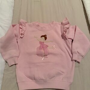Charming Pink Kids Sweatshirt with Ballerina Design